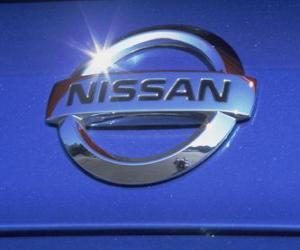 пазл Ниссан логотип, японская марка автомобилей